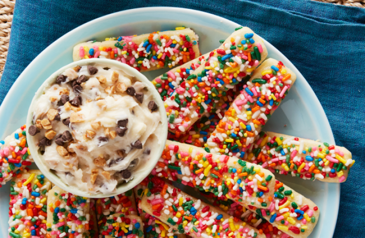 colored cookie sticks on a plate