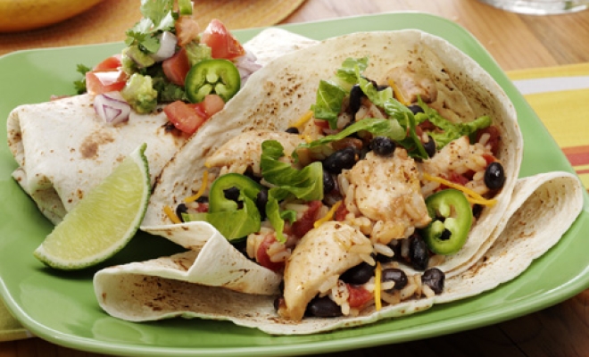 
Speedy Chicken &amp; Black Bean Burritos
