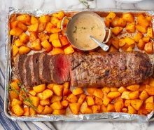 Beef Tenderloin Roast with Pepper Sauce & Potatoes