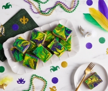 Mardi Gras Cheesecake Bars