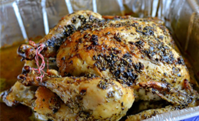 
Roasted Chicken with Rosemary and Basil
