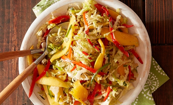 
Mango Slaw with Roasted Garlic Lime Dressing
